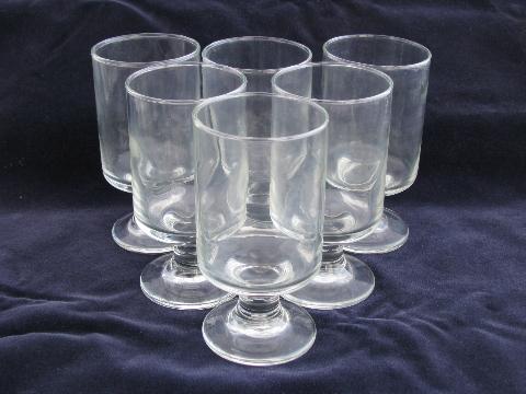 vintage heavy glass goblets for wine or water, set of six