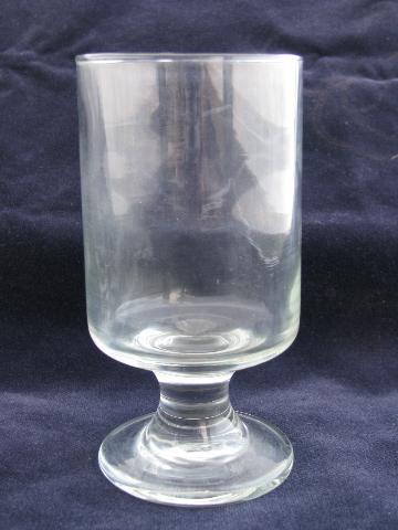 vintage heavy glass goblets for wine or water, set of six