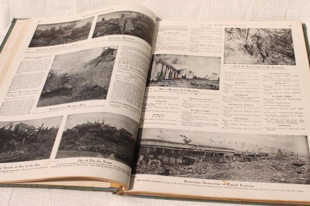 vintage illustrated history of the Great War, 1919 book published by Woman's Weekly, WWI maps & photo