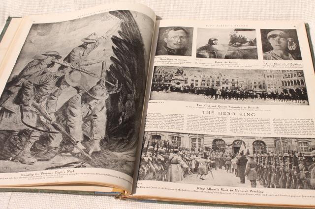 vintage illustrated history of the Great War, 1919 book published by Woman's Weekly, WWI maps & photo