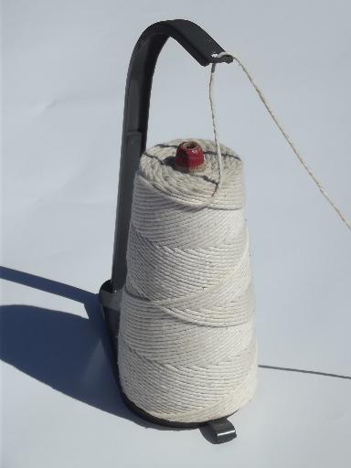 vintage industrial string holder, metal rack for cone yarn sewing thread