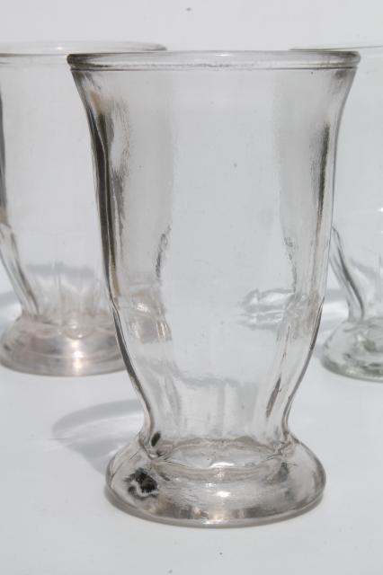 vintage jelly jar glasses, footed tumblers for tiny parfaits or drinking glasses