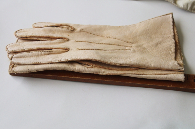 vintage kid gloves, lot ladies leather gloves, long opera length gloves etc