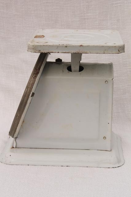 vintage kitchen scale, American Family 25 lb steel platform scale w/ dial face