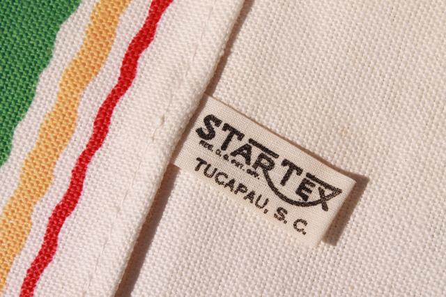 vintage kitchen towels - Startex flower print tea towel set, striped Morgan-Jones dishtowels