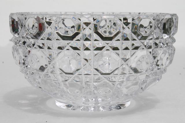 vintage lead crystal bowls, bleikristall button cut Tritschler Winterhalder W Germany