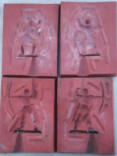 vintage lead toy soldier molds, medieval knights mold lot