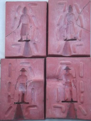 vintage lead toy soldier molds, medieval knights mold lot