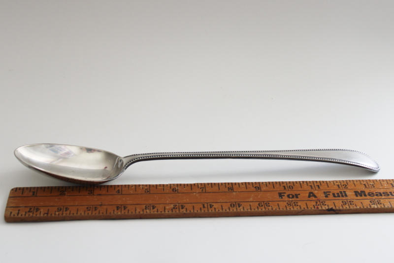 vintage long handled large serving spoon hallmarked silver plate Sheffield EPNS?