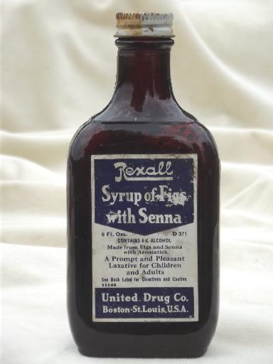vintage medicine bottles lot, old United Drugs / Rexall pharmacy labels