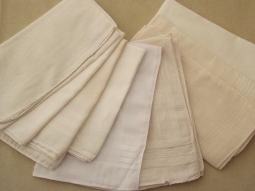 vintage men's handkerchiefs, 40 cotton blend & white cotton hankerchiefs