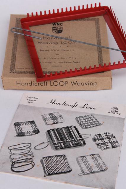vintage metal looper loom, Handicraft lap frame loom for loop woven pot holder squares