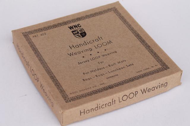 vintage metal looper loom, Handicraft lap frame loom for loop woven pot holder squares