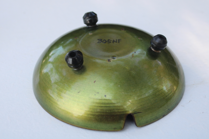 vintage mid-century mod signed enamel on copper ashtray, Brastoff style Prima California