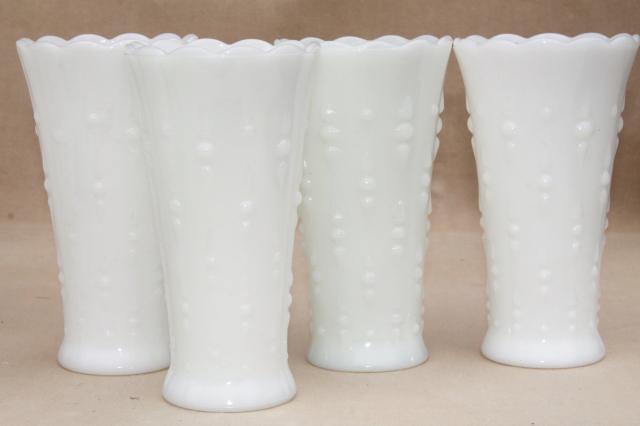 vintage milk glass vases, florists vase lot for wedding flowers, displays