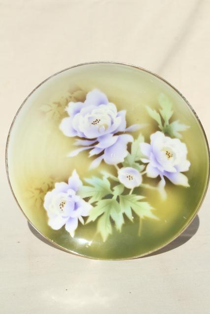 vintage mismatched florals wedding china, porcelain plates w/ hand painted flowers