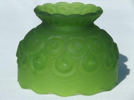 vintage moon & stars glass fairy light candle shade, lime green mist frosted glass