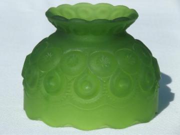 vintage moon & stars glass fairy light candle shade, lime green mist frosted glass