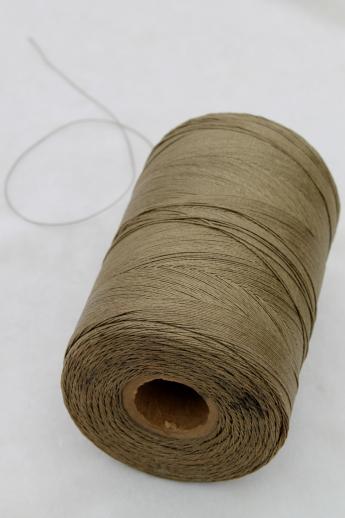 vintage olive green drab heavy duty cord sewing thread for canvas tents, luggage etc.
