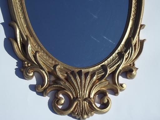 vintage ornate gold plastic frame mirror fit for a queen or fairy princess!