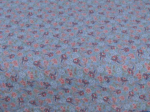 vintage paisley print cotton quilt, feather bed tick, or duvet covers