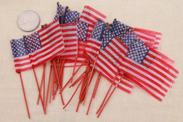 vintage patriotic holiday election party American flags & paper decorations red, white and blue