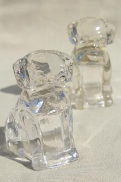 vintage pressed glass candy containers, bulldog pit bull mastiff dogs, so cute!