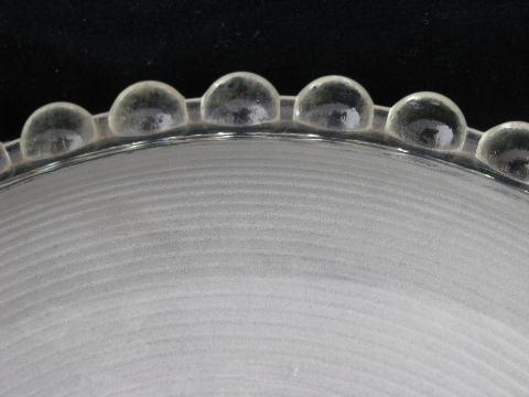 vintage primatic glass pendant light shade w/ bead edge, antique replacement part