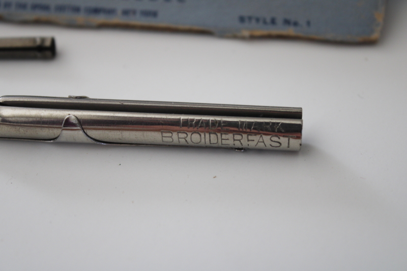 vintage punch needle embroidery tool, Broiderfast w/ two tips in worn original box