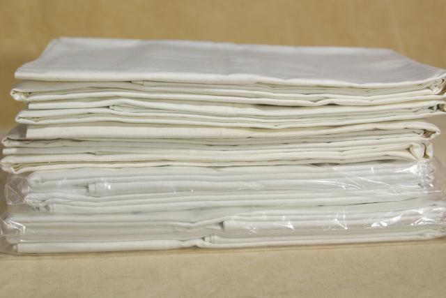 vintage pure cotton pillowcases, plain white bed linens bedding in original package