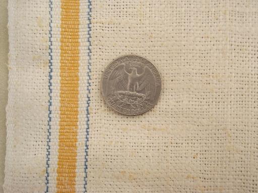 vintage pure linen towel fabric, 5 yards of striped kitchen toweling