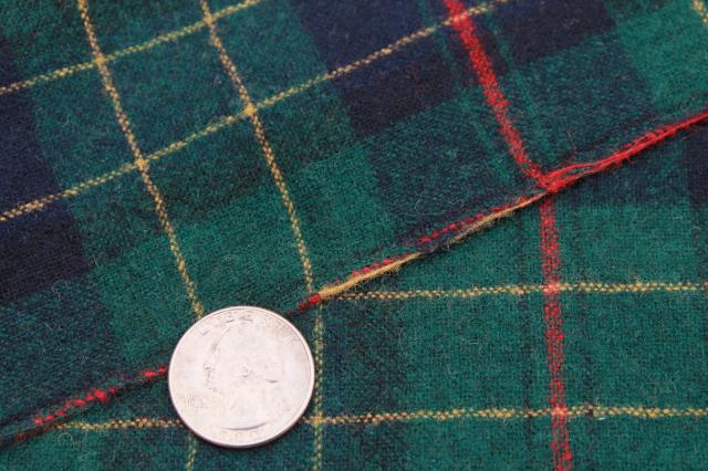 vintage pure wool tartan plaid fabric, imported Scots or Irish clan tartan material