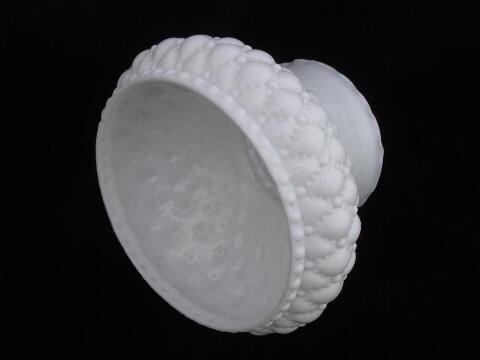 vintage quilted diamond pattern white milk glass replacement student lamp shade
