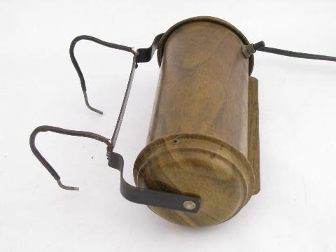vintage reading light, bed headboard lamp w/ tole metal canister shade