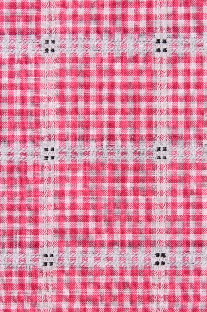 vintage red & white checked cotton duvet or comforter cover pair of button up covers