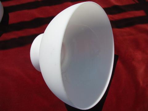 vintage replacement light shade for old student lamp, frosted white milk glass