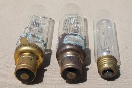 vintage replacement lightbulbs for spotlights or projectors, new old stock GE 750T12