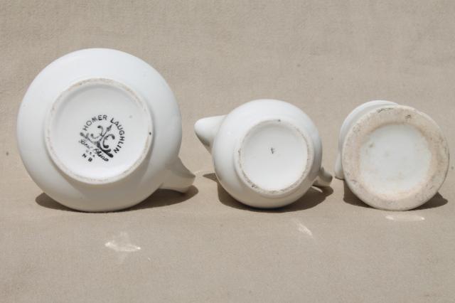 vintage restaurant ware ironstone creamers, cream pitchers - china pitcher collection