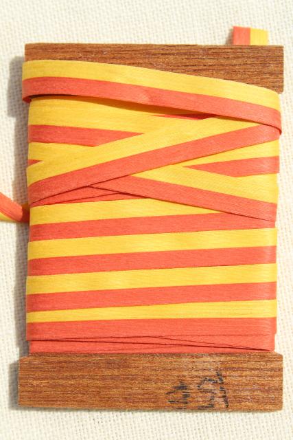 vintage ribbon, candy striped craft paper gift wrap package tie ribbons made in Japan