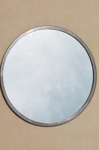 vintage round glass mirror plateau, deco moderne vanity table perfume tray
