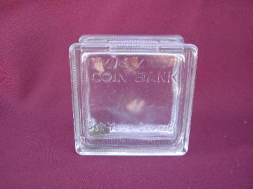 vintage salesman's sample size glass window block coin bank