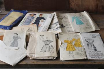 vintage sewing pattern lot, 1940s dresses  housedresses Superior, New York patterns etc