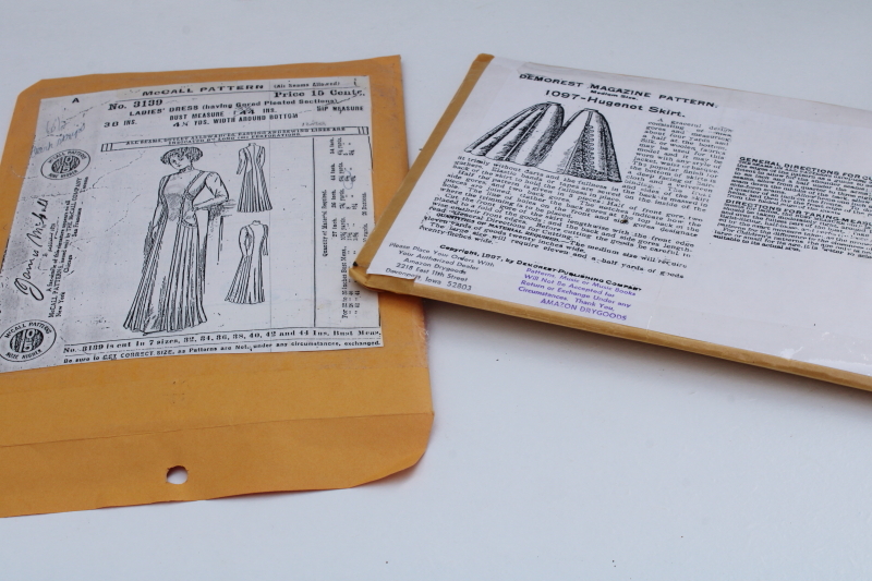 vintage sewing pattern lot historical fashions for reenactors costumes Folkwear, Past Patterns etc