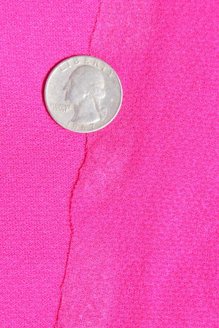 vintage sheer jersey knit fabric, soft light stretchy poly blend, fuschia pink solid