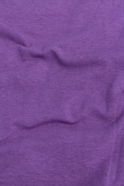 vintage sheer jersey knit fabric, soft light stretchy poly blend, retro purple solid