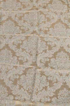 vintage silky gold rayon brocade fabric, jacquard woven upholstery material 