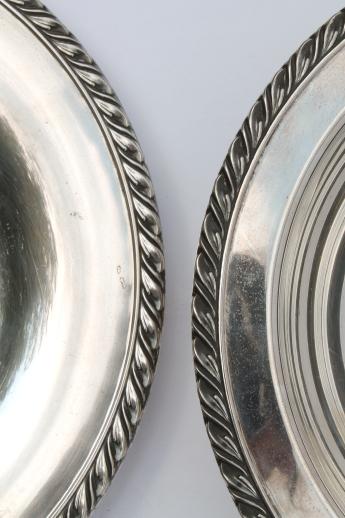 vintage silverplate serving pieces lot, old silver trays & bowls