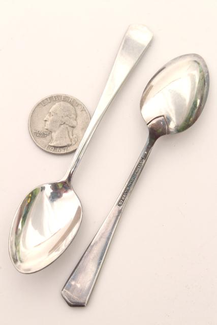 vintage silverplated demitasse spoon set, International silver tiny spoons