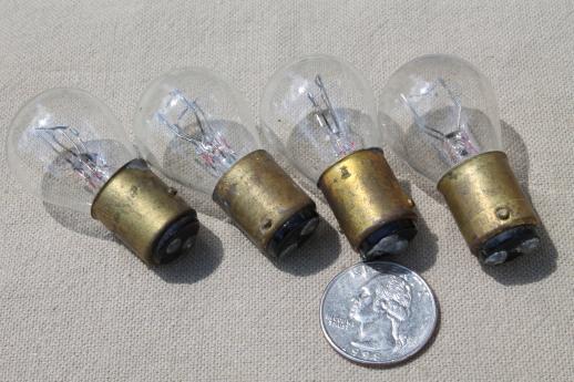 vintage small light bulbs, lot of 40+ assorted tiny old light bulbs w/ brass bases for altered art
