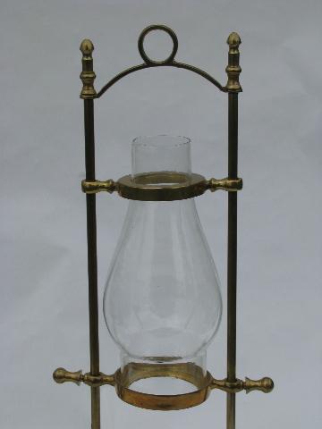 vintage solid brass adjustable ship's table desk candle lamp